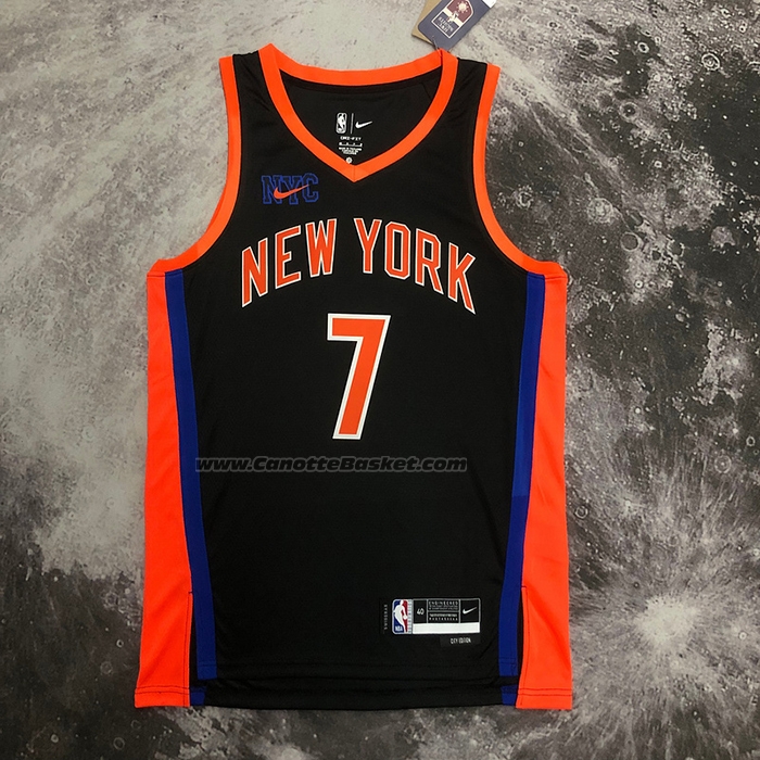 Maglia New York Knicks Carmelo Anthony #7 Citta 2022-23 Nero
